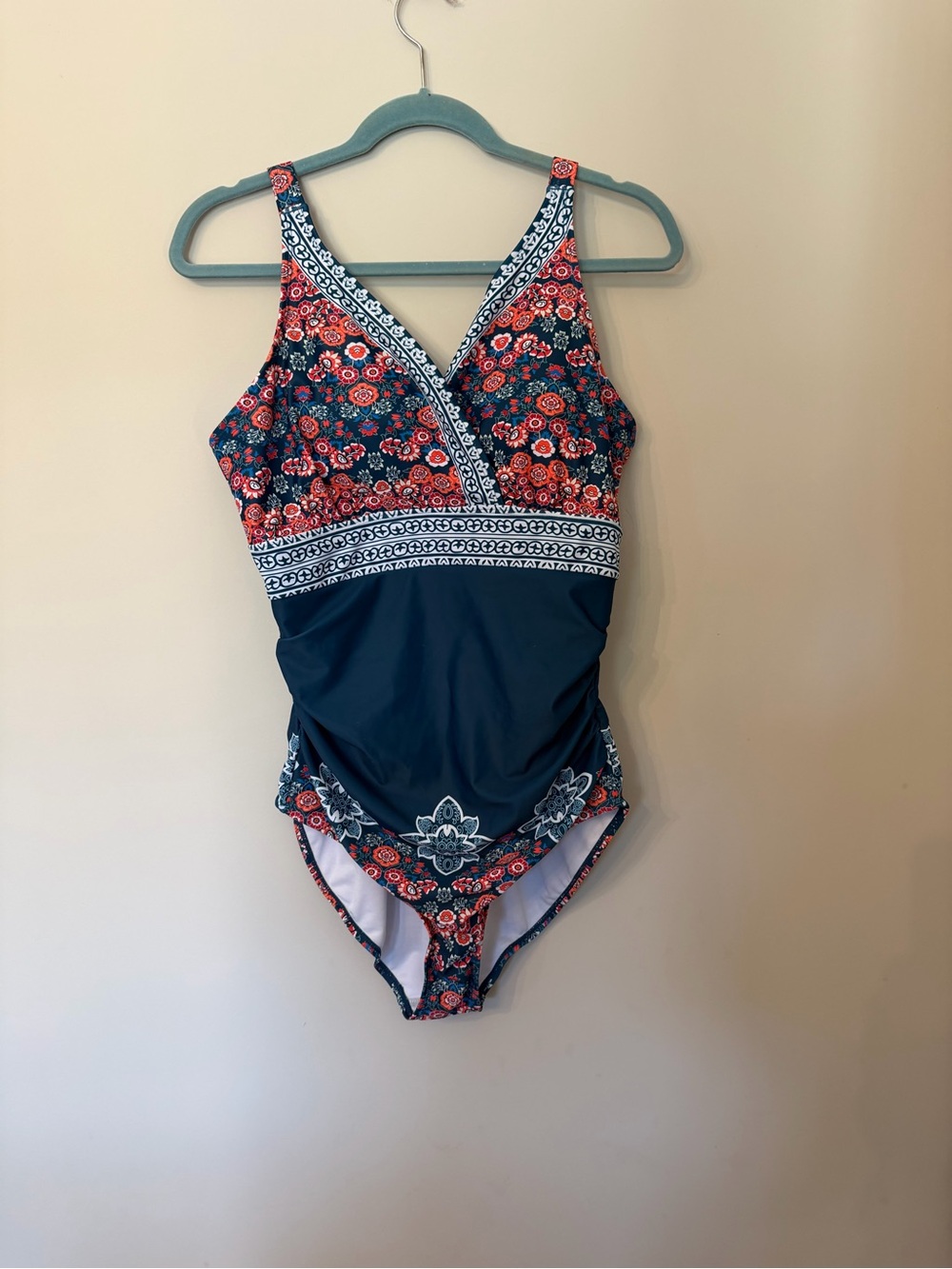 NWT floral boho one piece bathing suit size 12